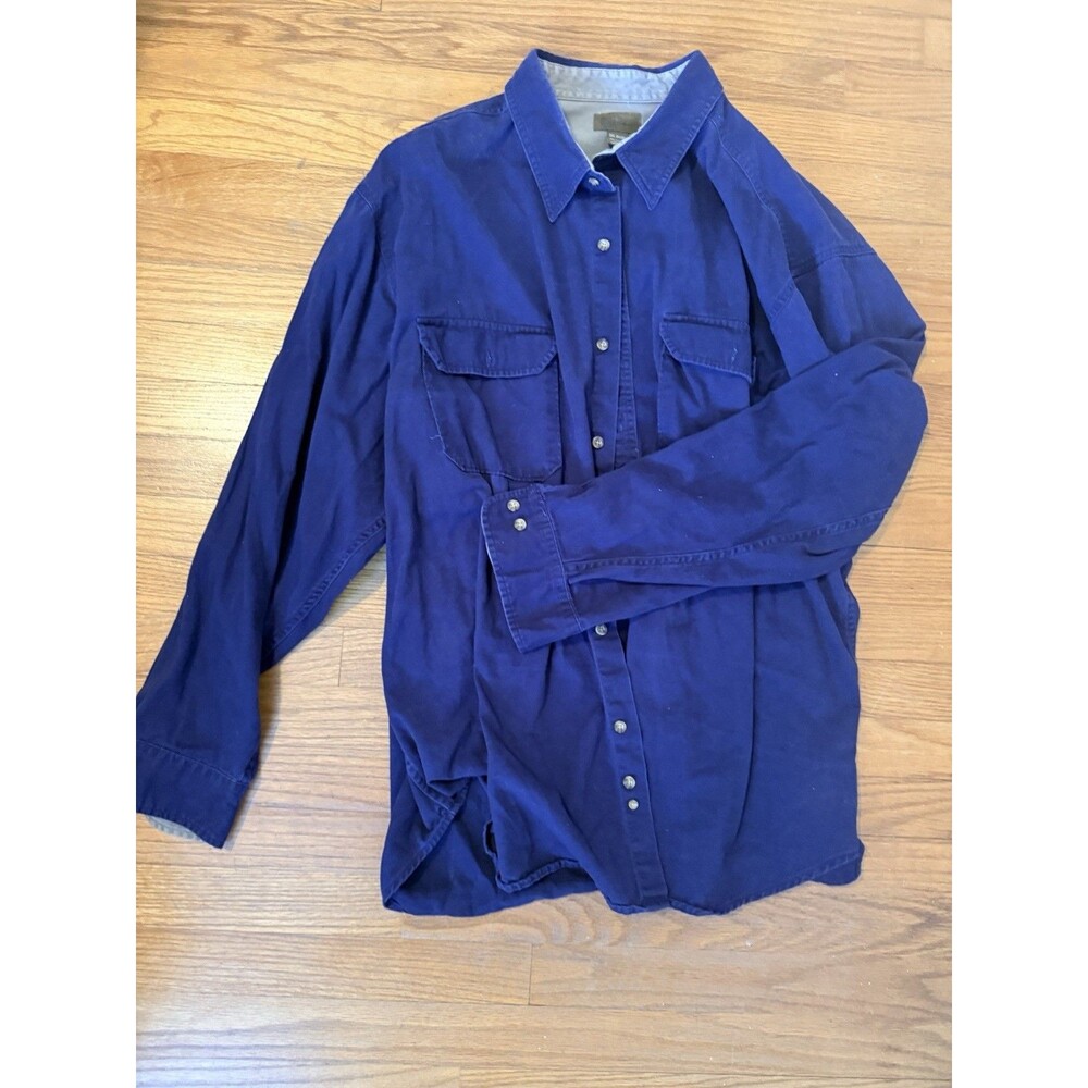 Faded Glory Men’s Big & Tall 3XL Blue Cotton Button-Up Shirt Pockets 54-56